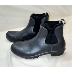 🌧 UGG Women's Chevonne Rain Boots Black Waterproof Ankle Boot Size 6 Nice!🔥